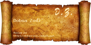 Dobsa Zoé névjegykártya